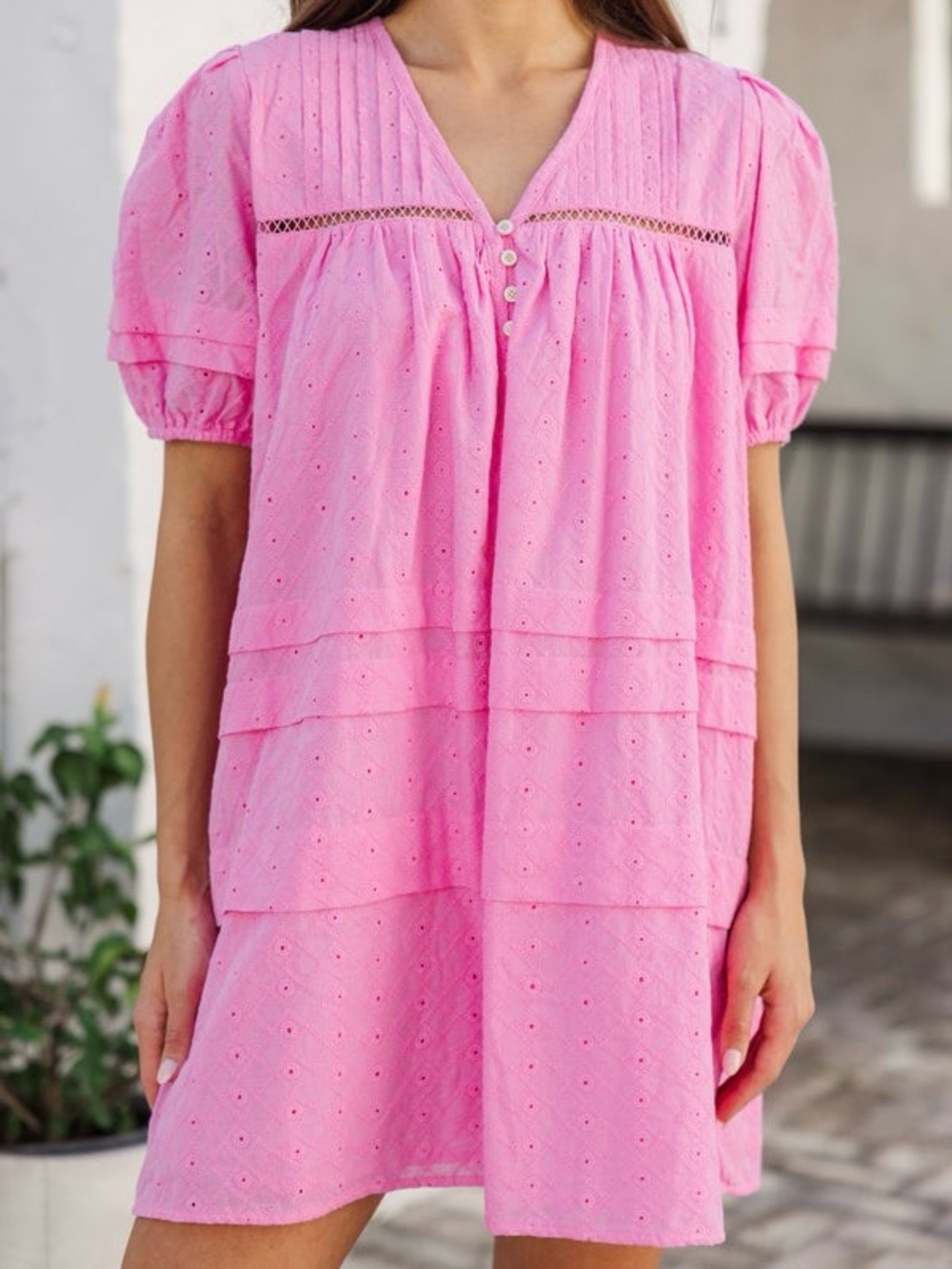 Shop The Mint Designed For Joy Pink Eyelet Dress